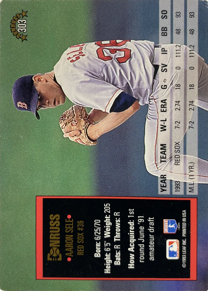 Aaron Sele #303, back