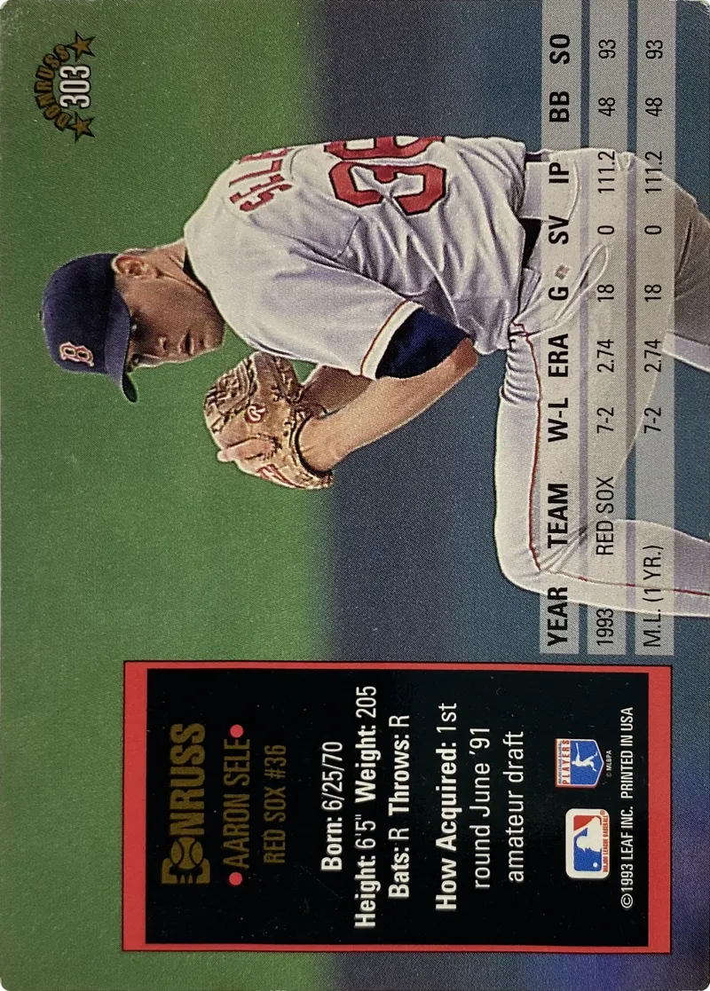 Aaron Sele #303, back