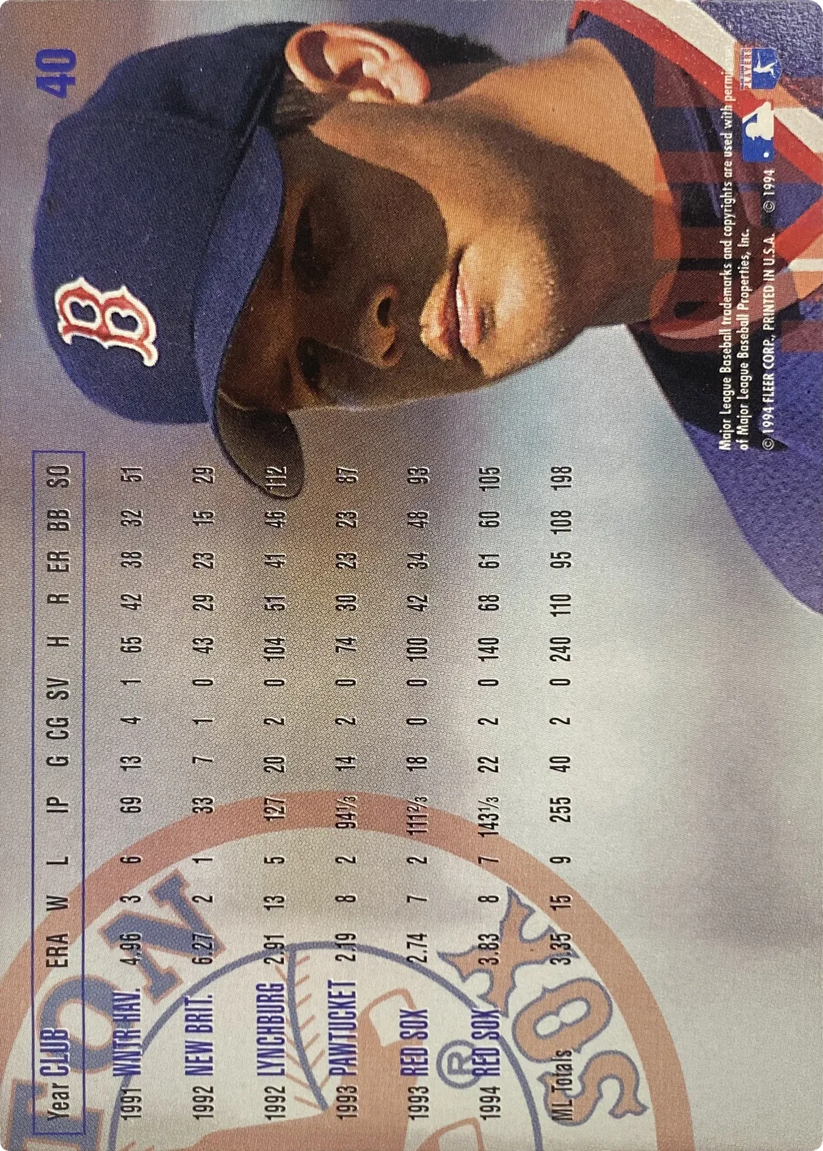 Aaron Sele #40, back