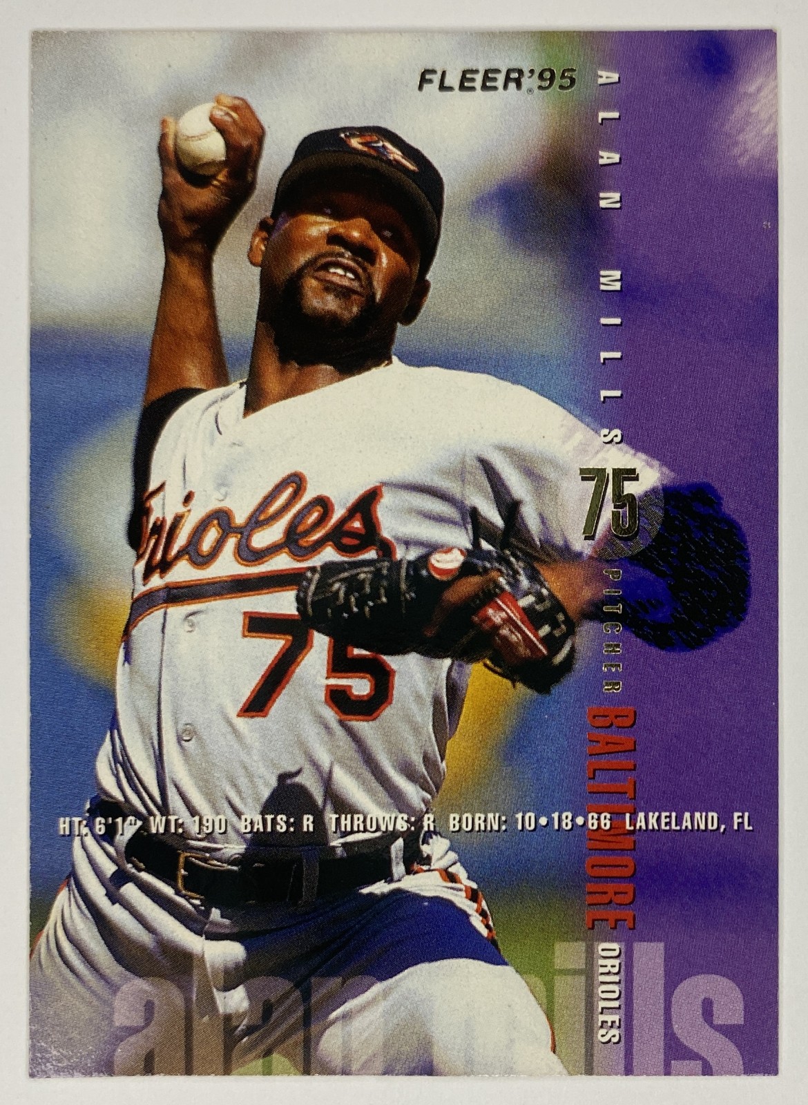 1995 Fleer Alan Mills #13 Baltimore Orioles front