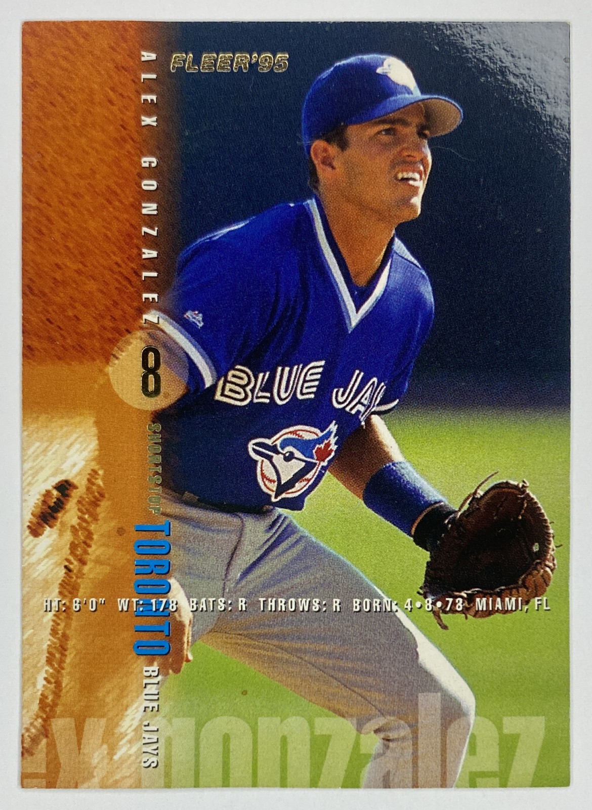 1995 Fleer Alex Gonzalez #93 Toronto Blue Jays front