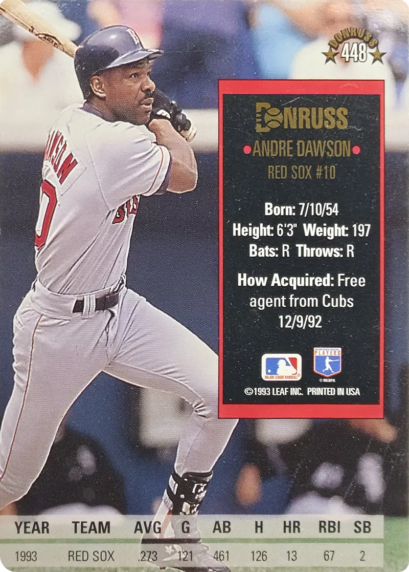 Andre Dawson #448, back