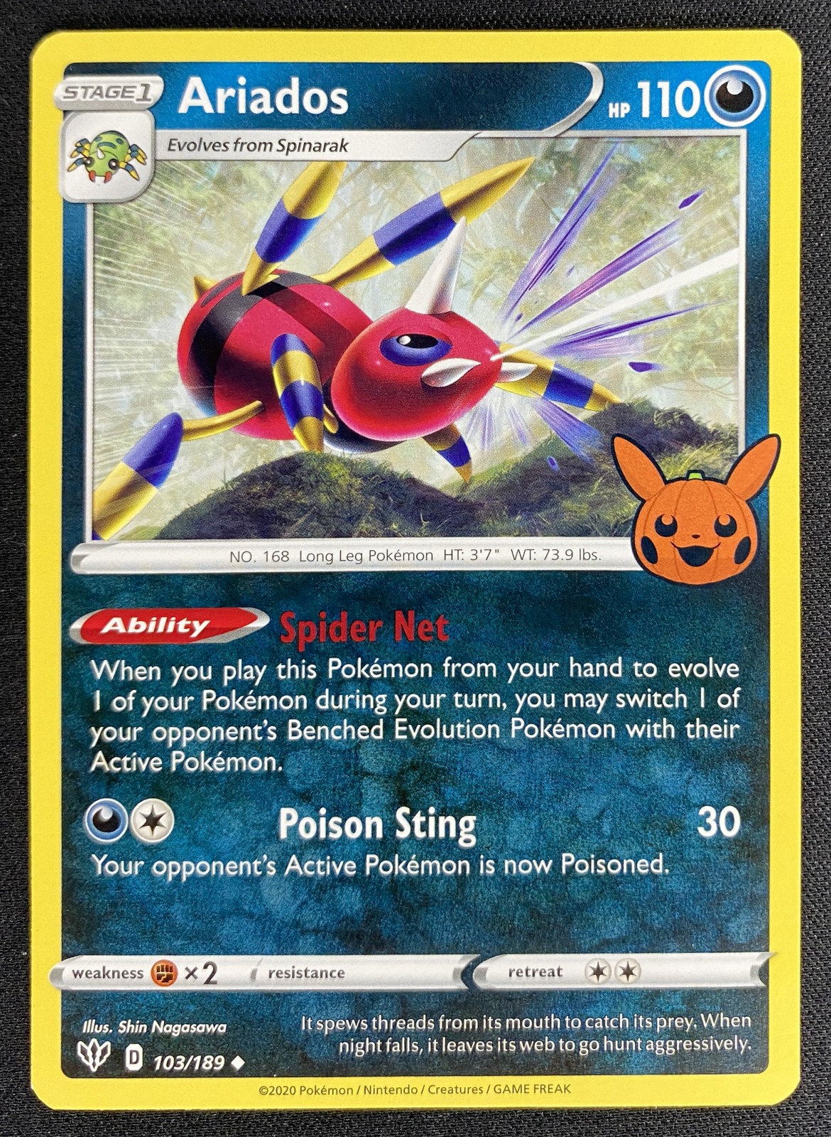 2022 Pokemon Trick or Trade BOOster Bundle Ariados #103/189 Promo front