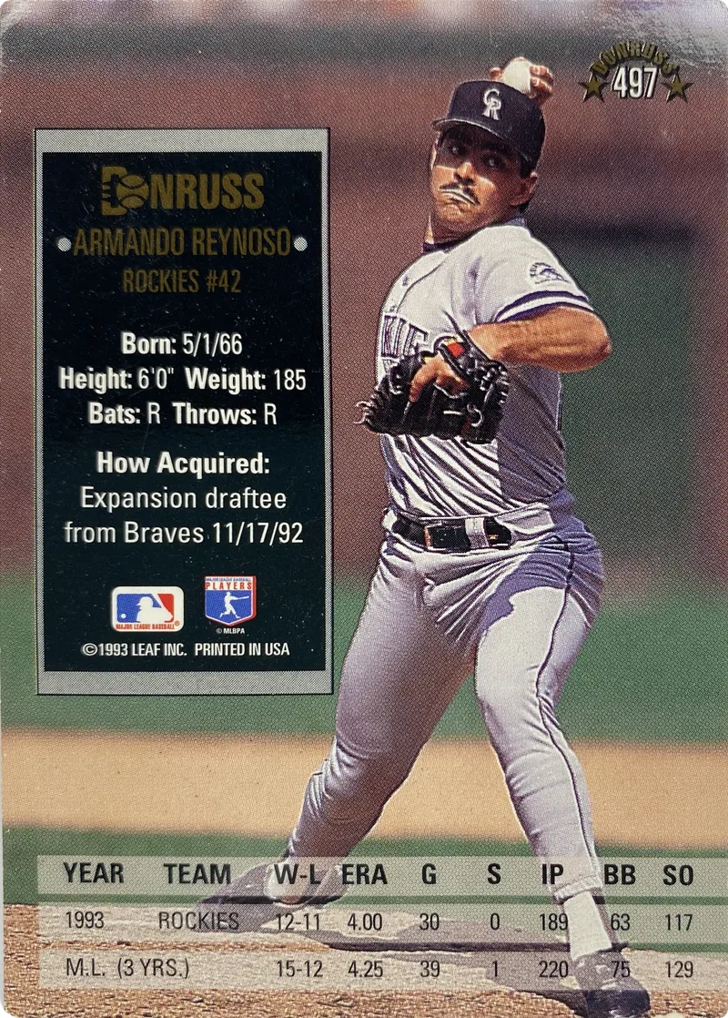 Armando Reynoso #497, back