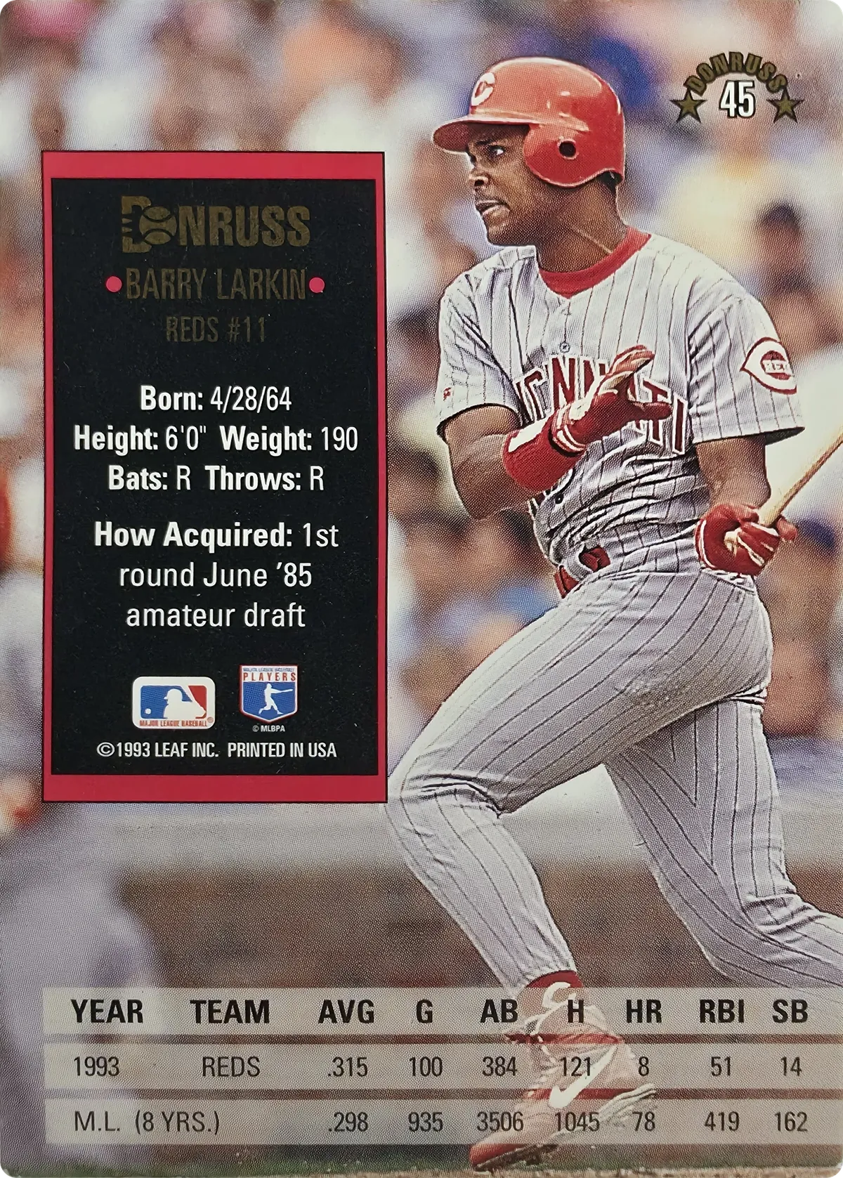 Barry Larkin #45, back