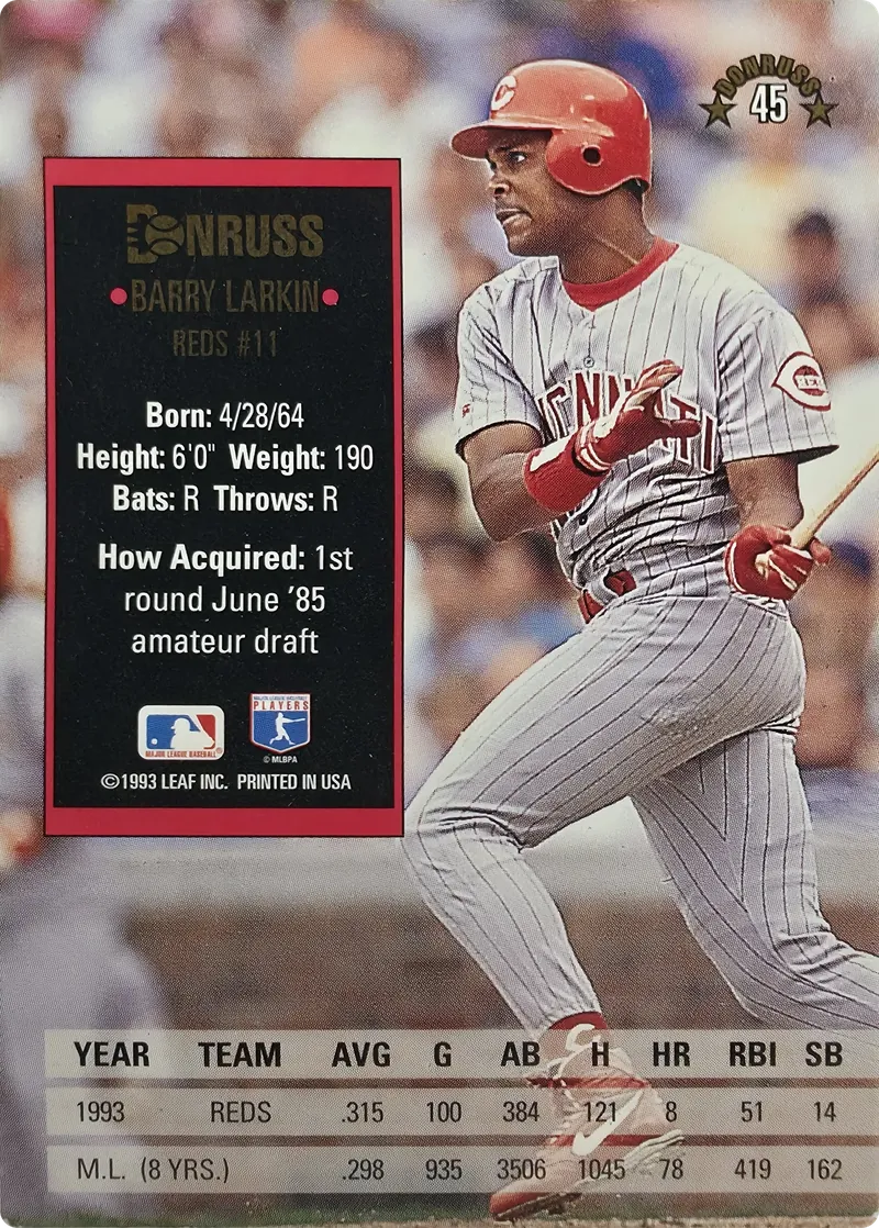 Barry Larkin #45, back