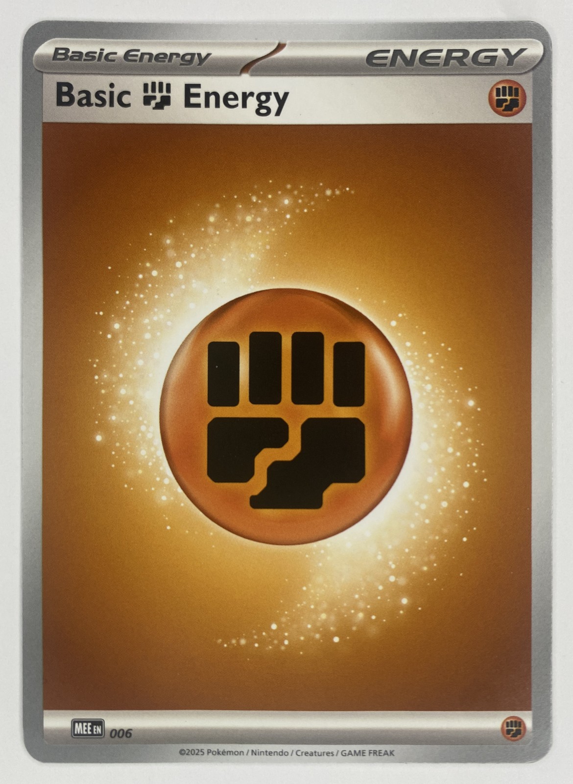 2025 Pokemon Mega Evolution Energies Basic Fighting Energy #006 Common front
