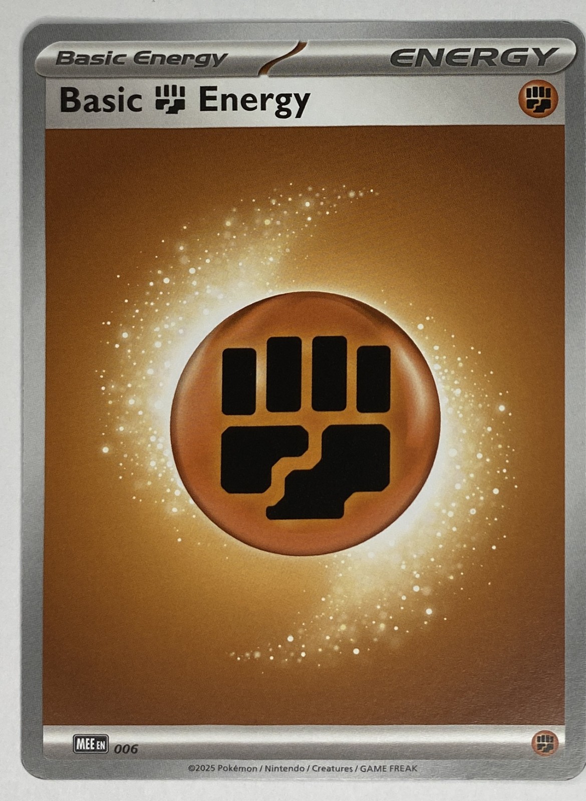 2025 Pokemon MEE: Mega Evolution Energies Basic Fighting Energy #6 Common front