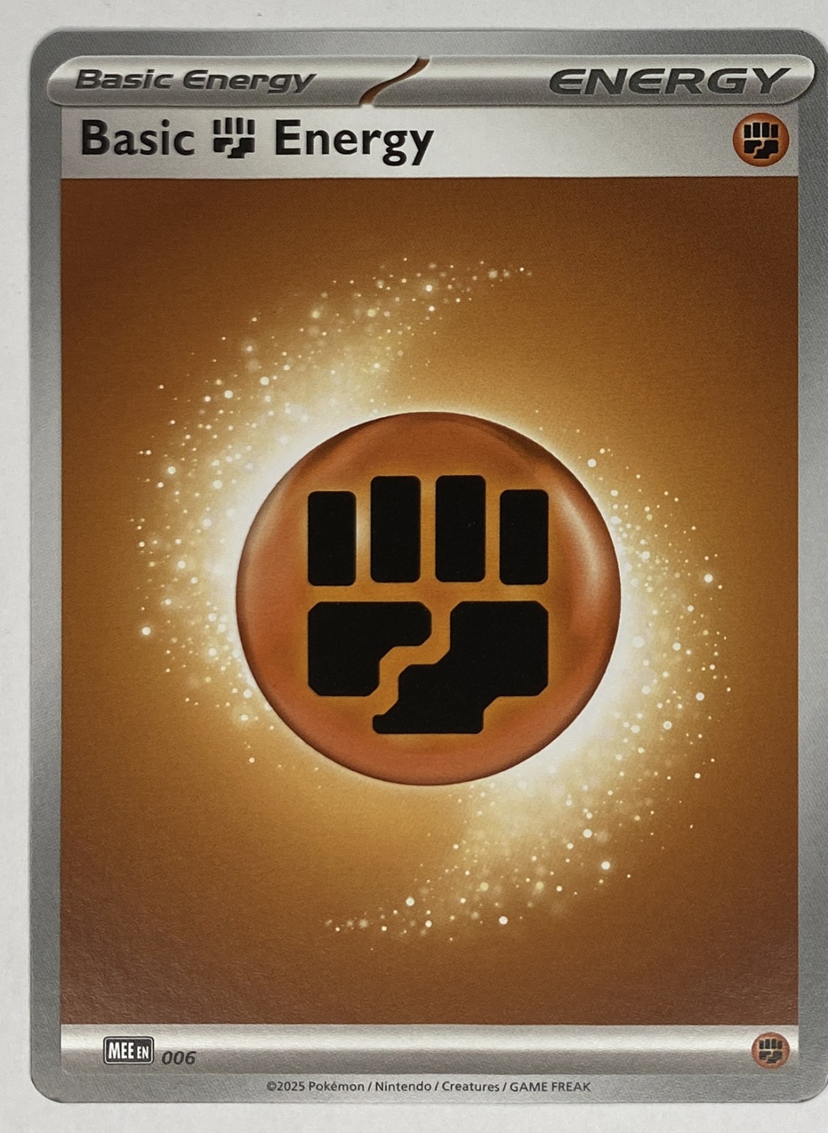 2025 Pokemon MEE: Mega Evolution Energies Basic Fighting Energy #6 Common front