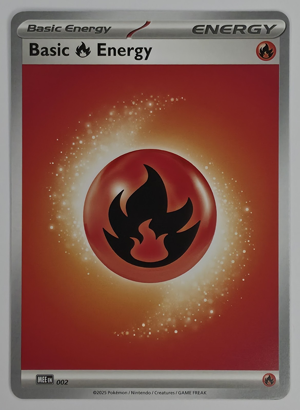 2025 Pokemon Mega Evolution Energies Basic Fire Energy #002 Common front
