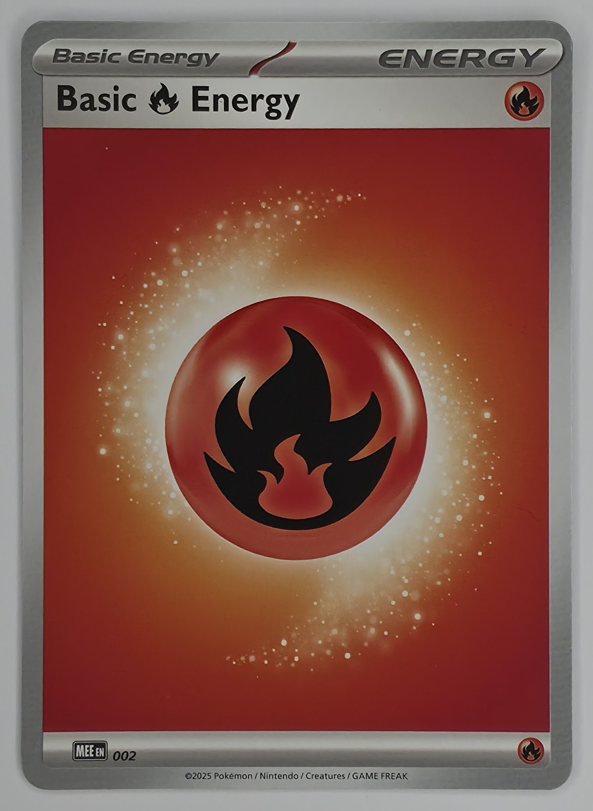 2025 Pokemon Mega Evolution Energies Basic Fire Energy #002 Common front