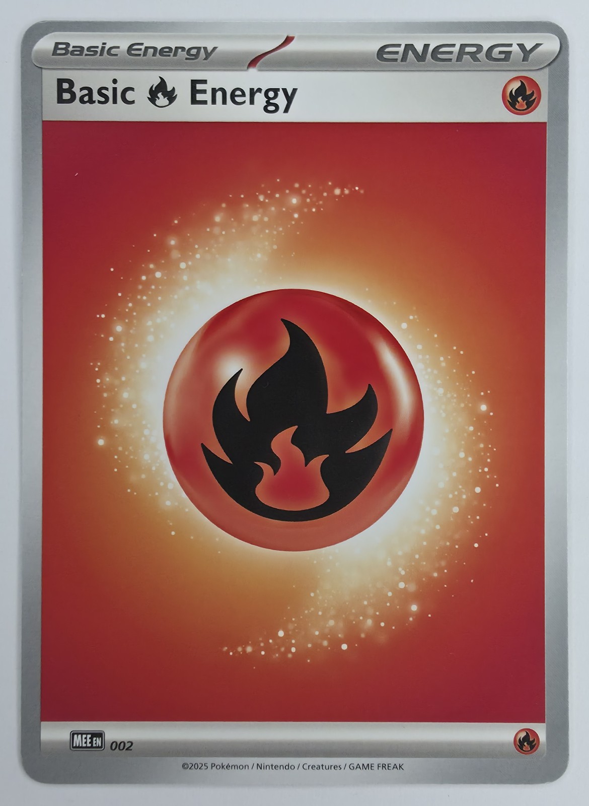 2025 Pokemon Mega Evolution Energies Basic Fire Energy #002 Common front