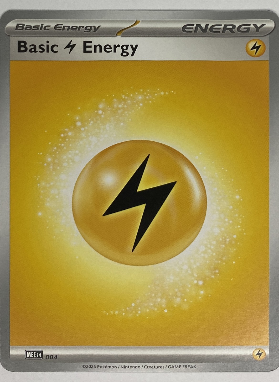 2025 Pokemon MEE: Mega Evolution Energies Basic Lightning Energy #4 Common front