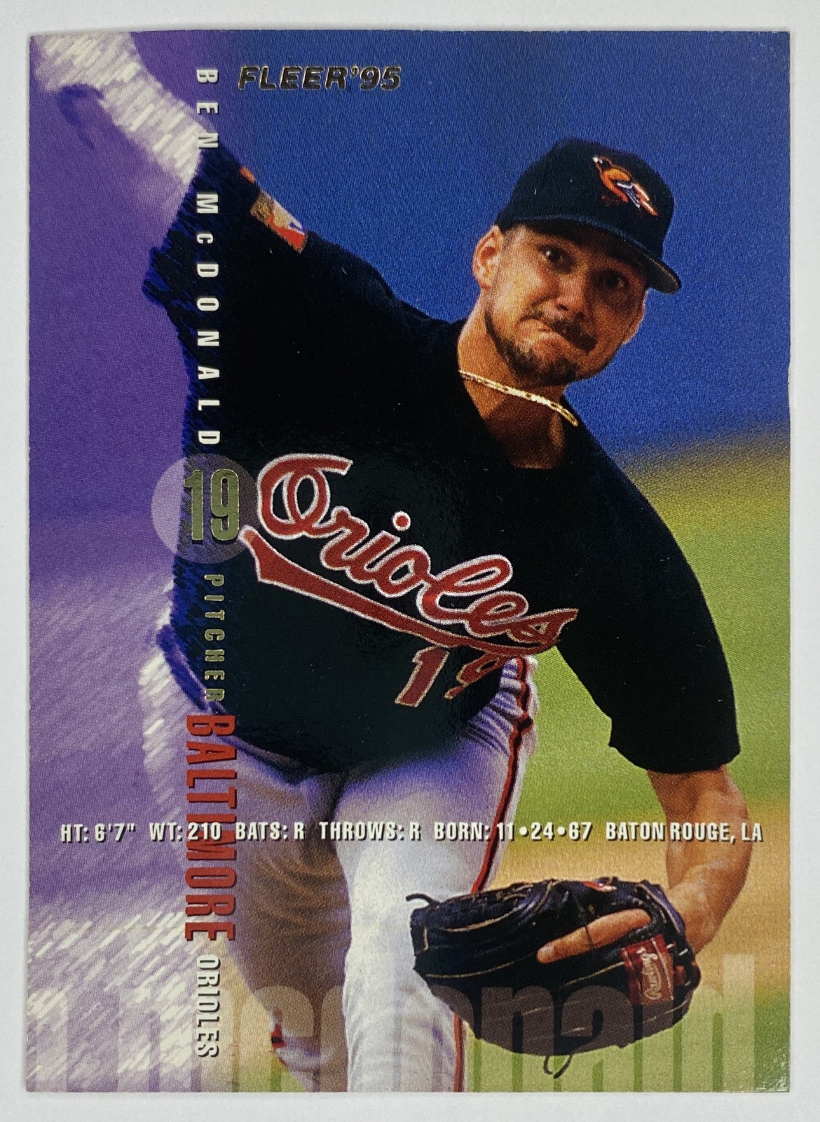 1995 Fleer Ben McDonald #11 Baltimore Orioles front