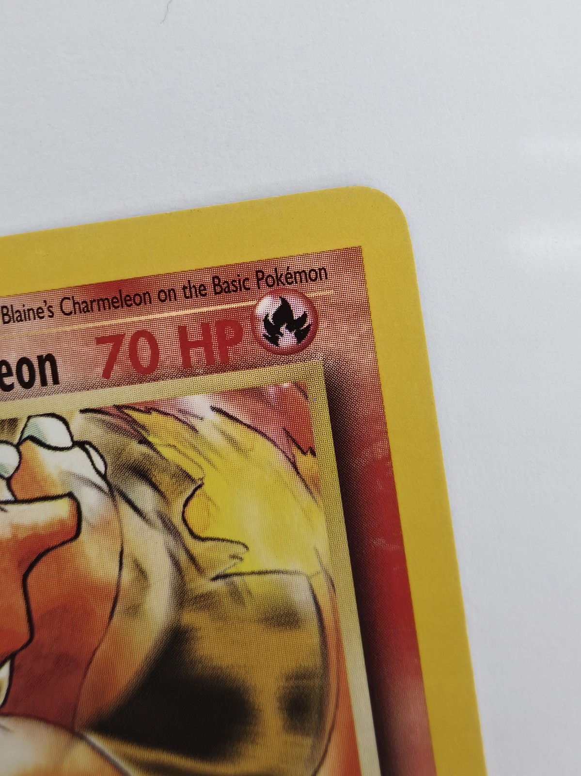 Blaine's Charmeleon, front top-right corner and 70 HP