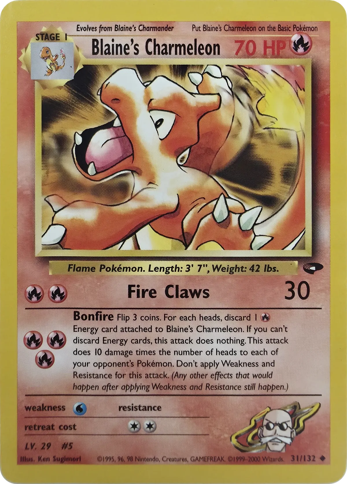 Blaine's Charmeleon #31/132, front