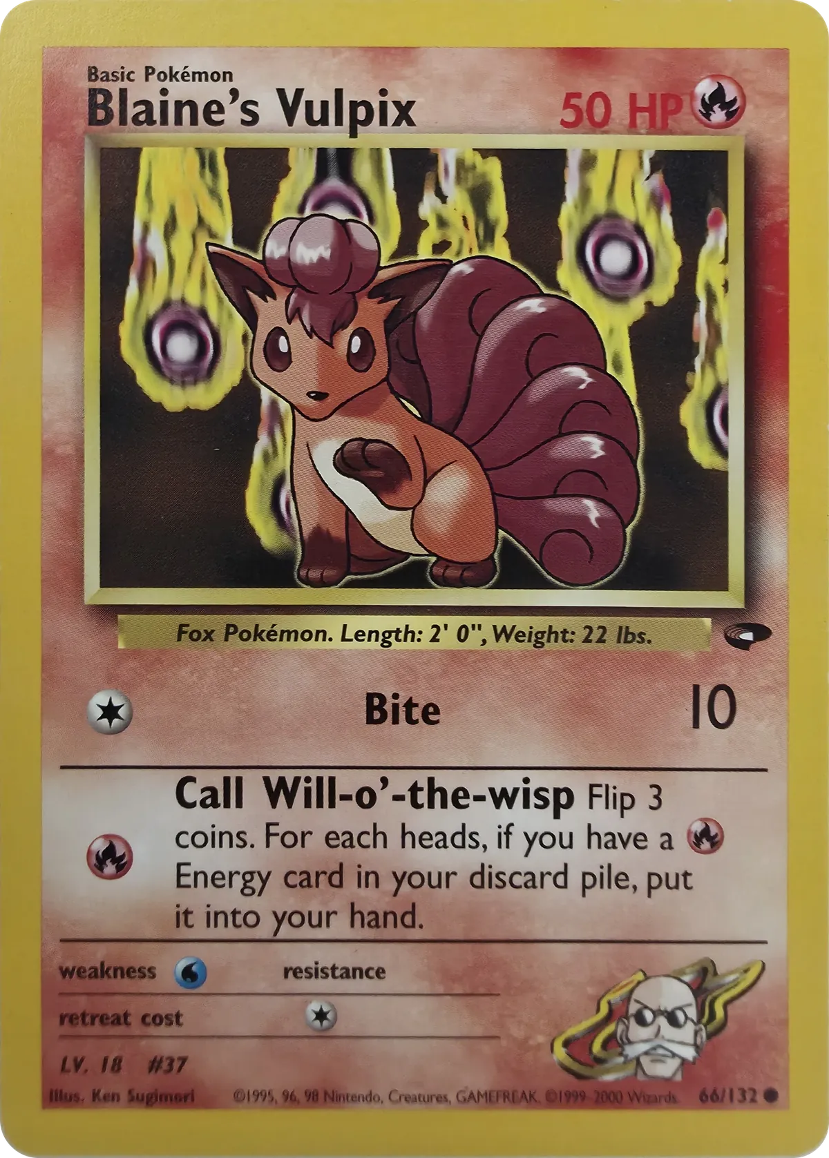 Blaine's Vulpix #66/132, front