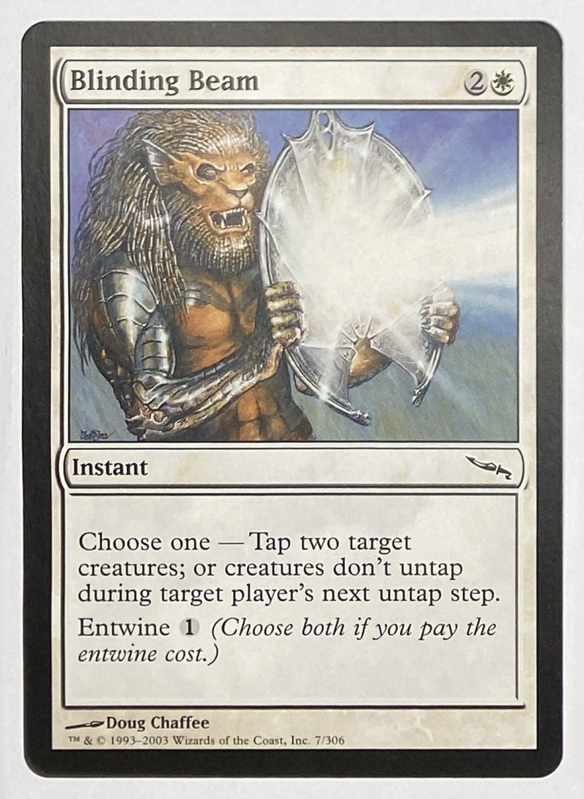 2003 Magic: The Gathering Mirrodin Blinding Beam #7/306 Common front