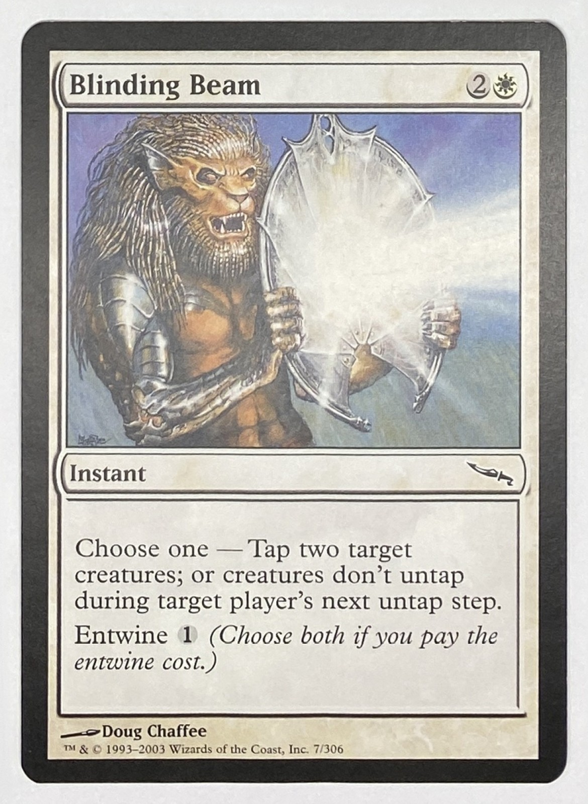 2003 Magic: The Gathering Mirrodin Blinding Beam #7/306 Common front