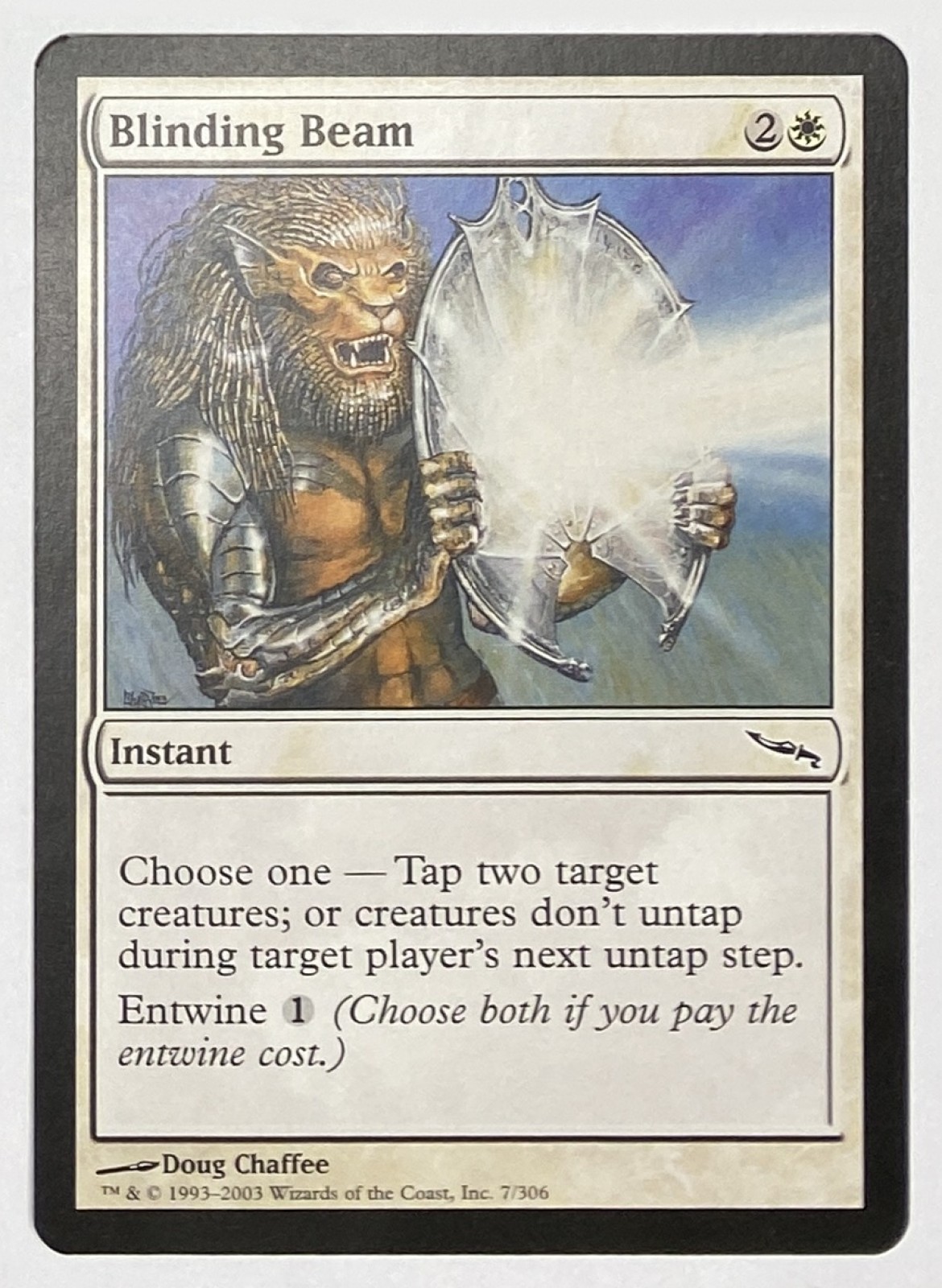 2003 Magic: The Gathering Mirrodin Blinding Beam #7/306 Common front