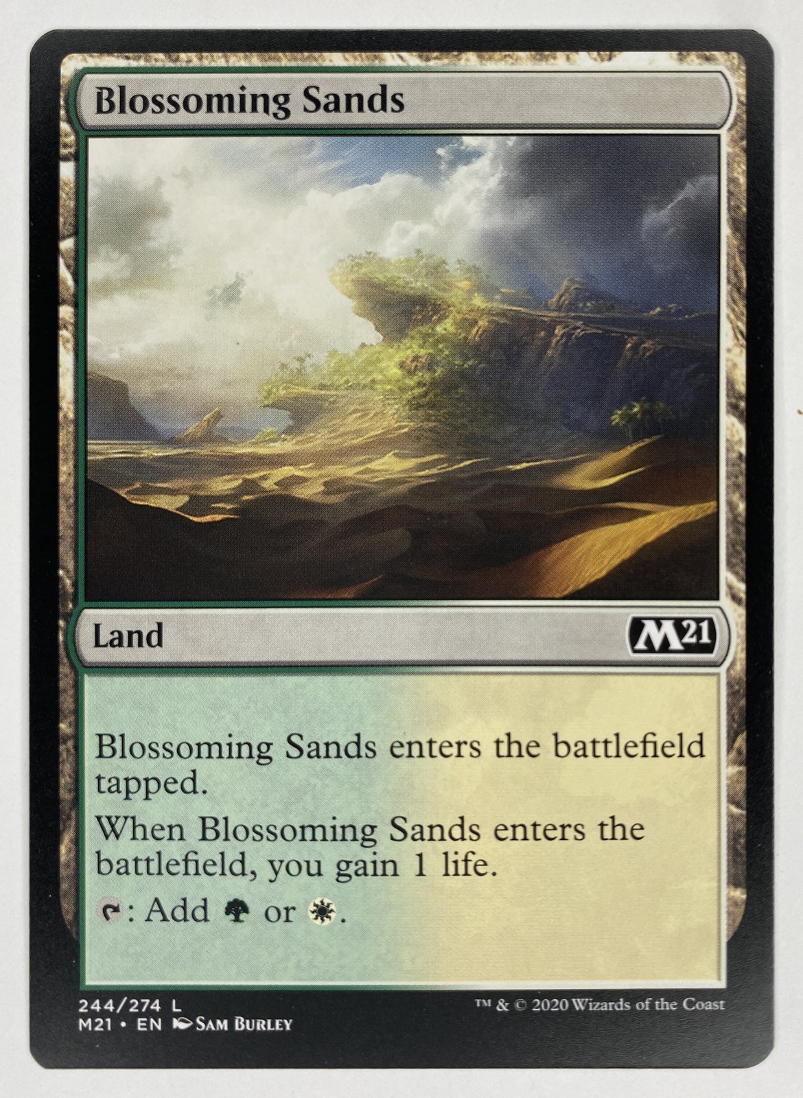2020 Magic: The Gathering Core Set 2021 Blossoming Sands #244/274 Land front