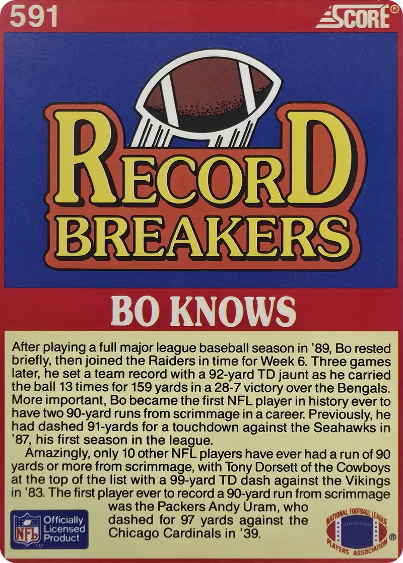 Bo Jackson #591, back