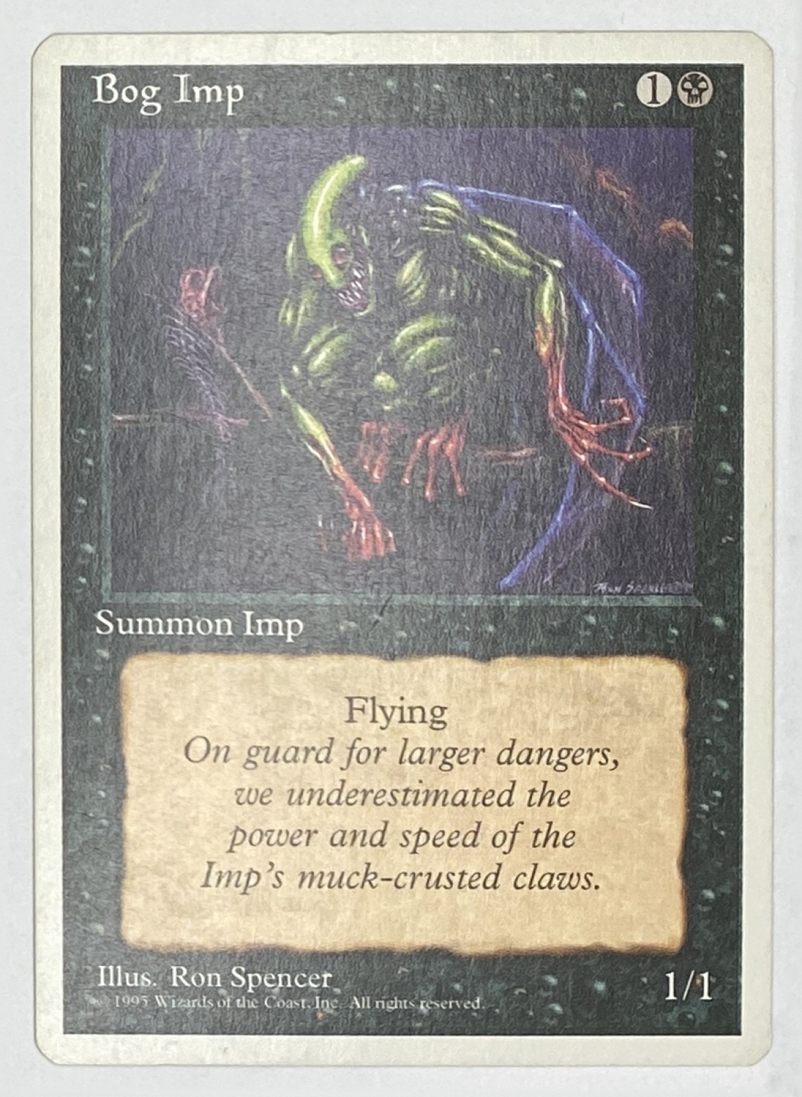 1995 Magic: The Gathering Fourth Edition Bog Imp Common front
