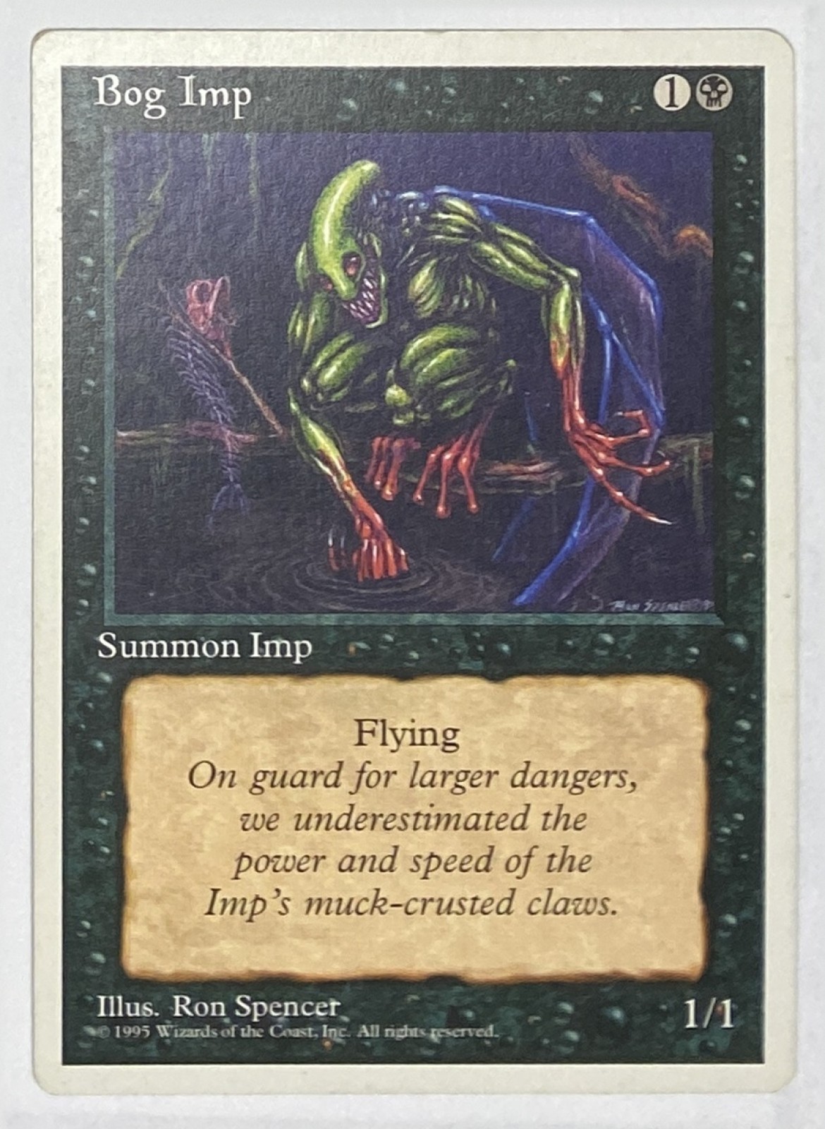 1995 Magic: The Gathering Fourth Edition Bog Imp Common front