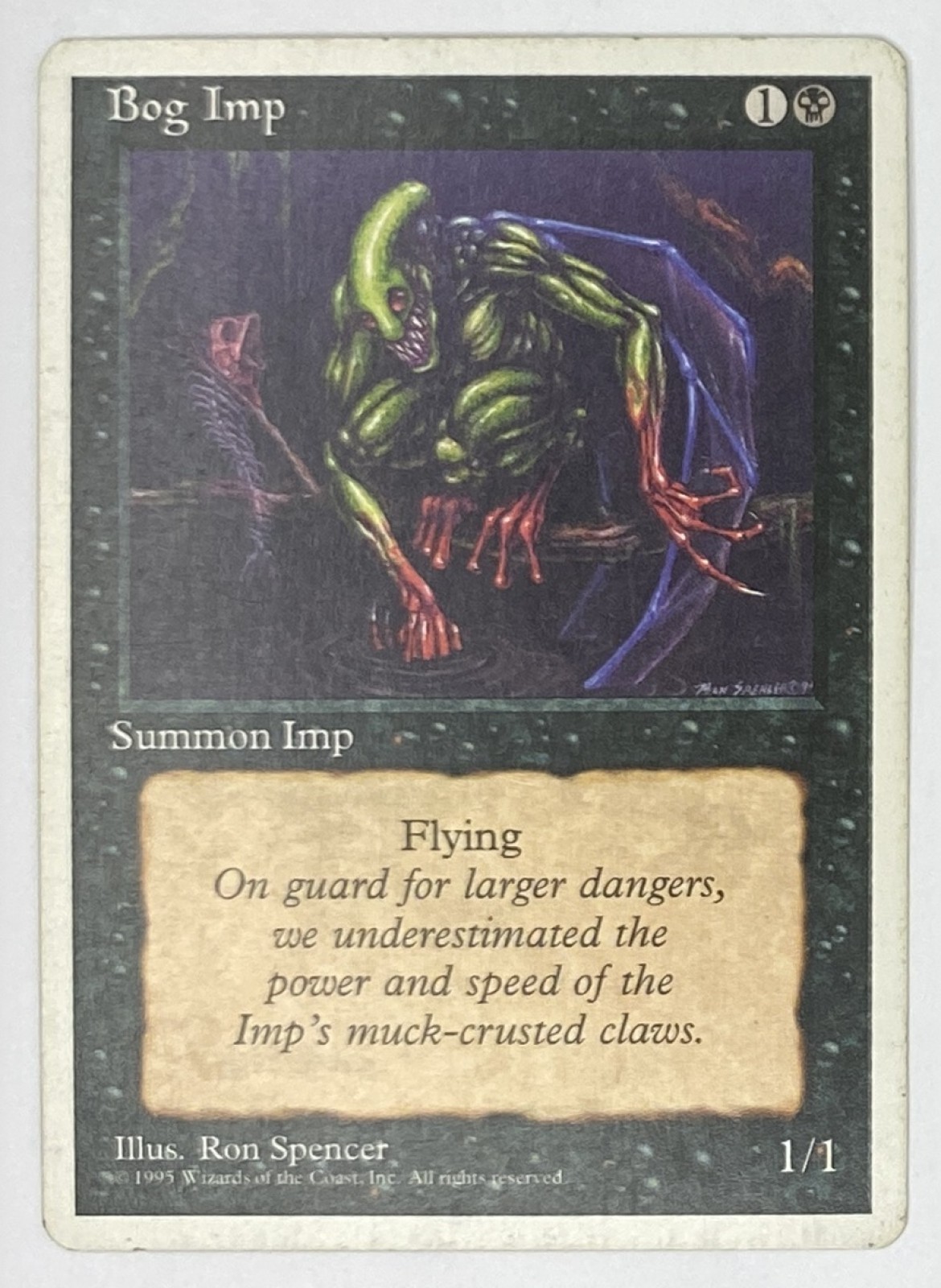 1995 Magic: The Gathering Fourth Edition Bog Imp Common front