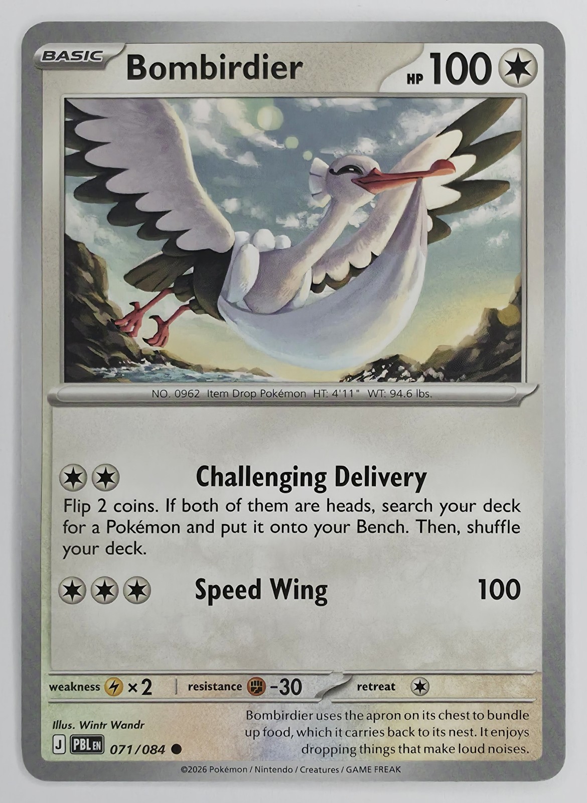 2026 Pokemon Pitch Black Bombirdier #071/084 Common front