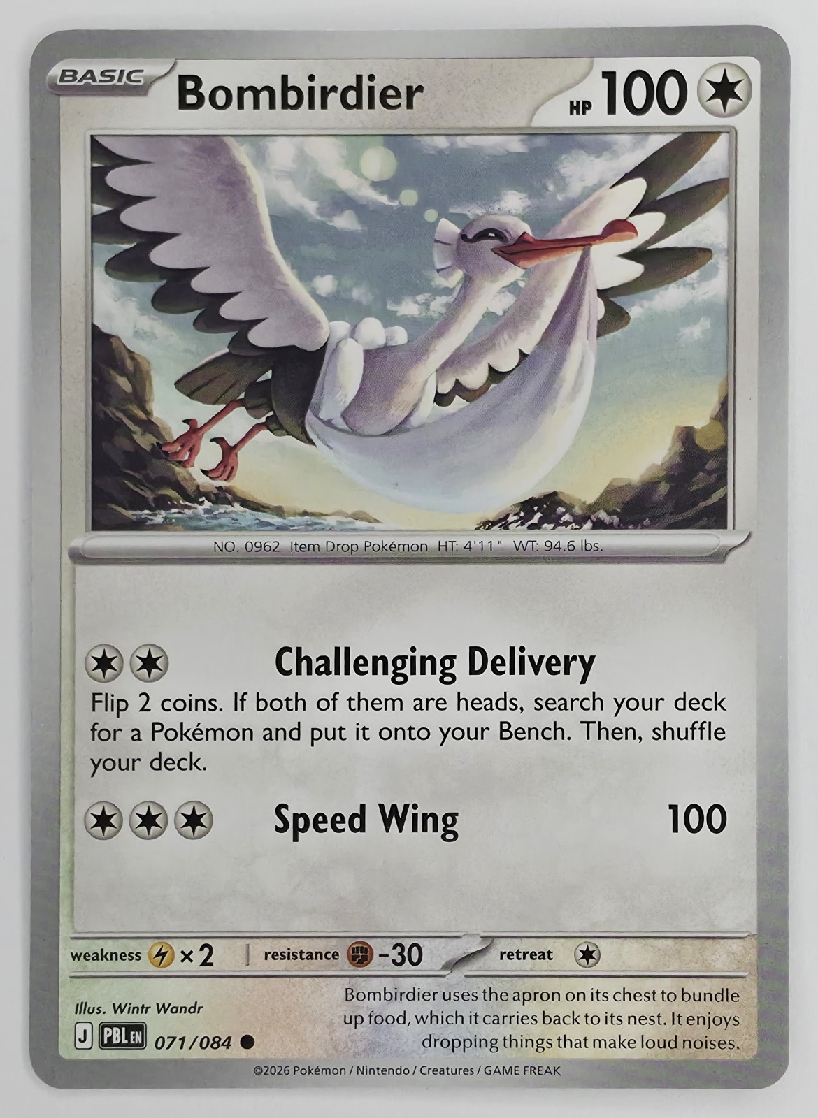 2026 Pokemon Pitch Black Bombirdier #071/084 Common front