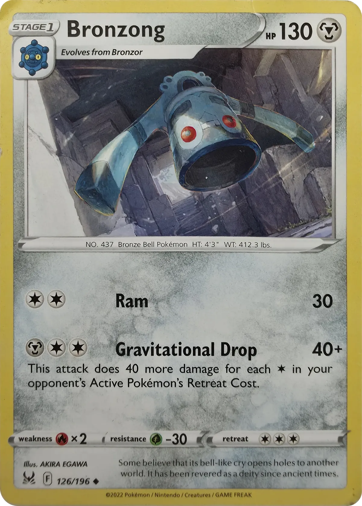 Bronzong #126/196, front