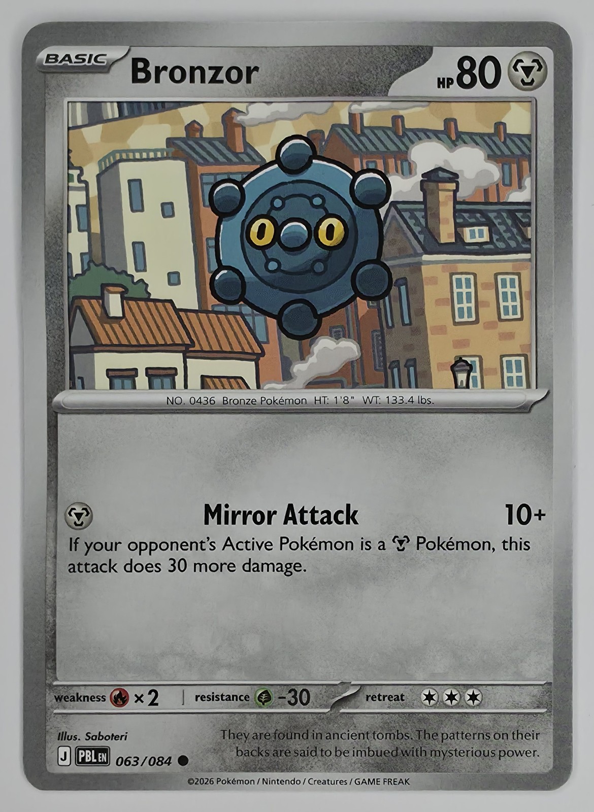 2026 Pokemon Pitch Black Bronzor #063/084 Common front