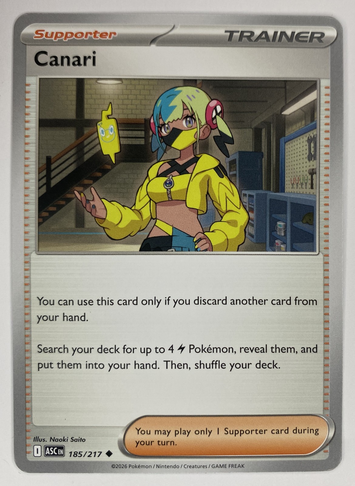 2026 Pokemon Ascended Heroes Canari #185/217 Uncommon front