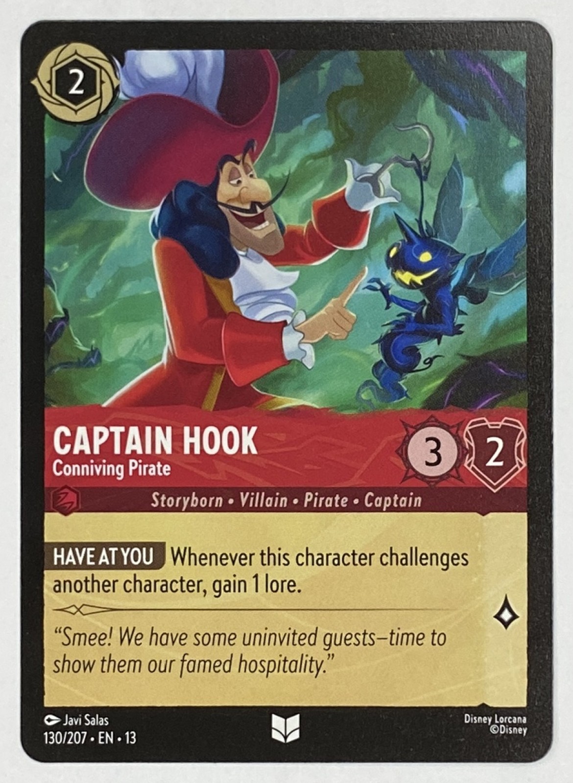 2026 Disney Lorcana Attack of the Vine! Captain Hook - Conniving Pirate #130/207 Uncommon front