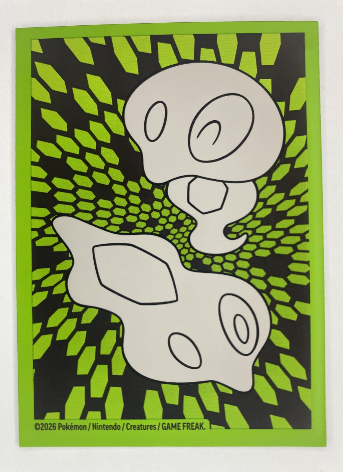 2 Pokemon Card Sleeves, Zygarde Cells Art, Lime Green, 2026, Unused front