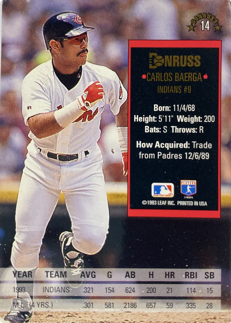 Carlos Baerga #14, back