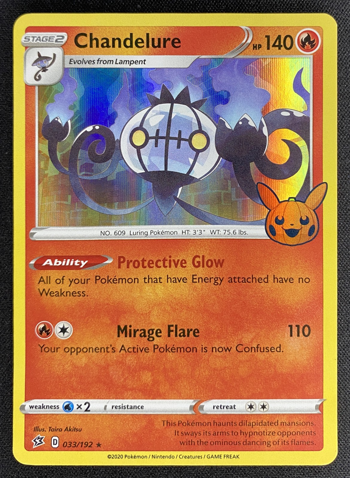2022 Pokemon Trick or Trade BOOster Bundle Chandelure #033/192 Promo front