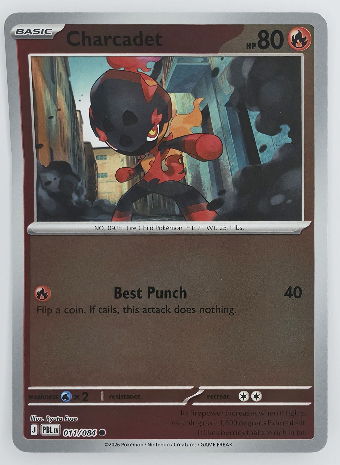 2026 Pokemon Pitch Black Charcadet #011/084 Reverse Holo Common front