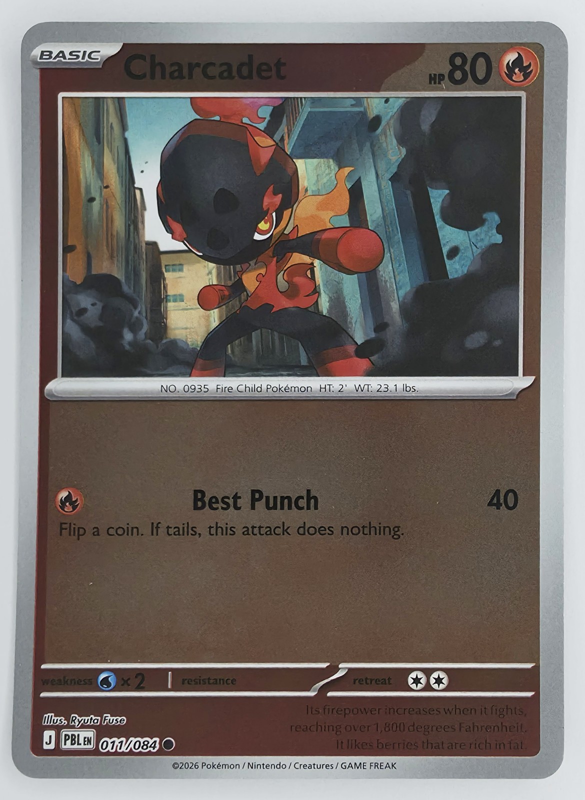 2026 Pokemon Pitch Black Charcadet #011/084 Reverse Holo Common front