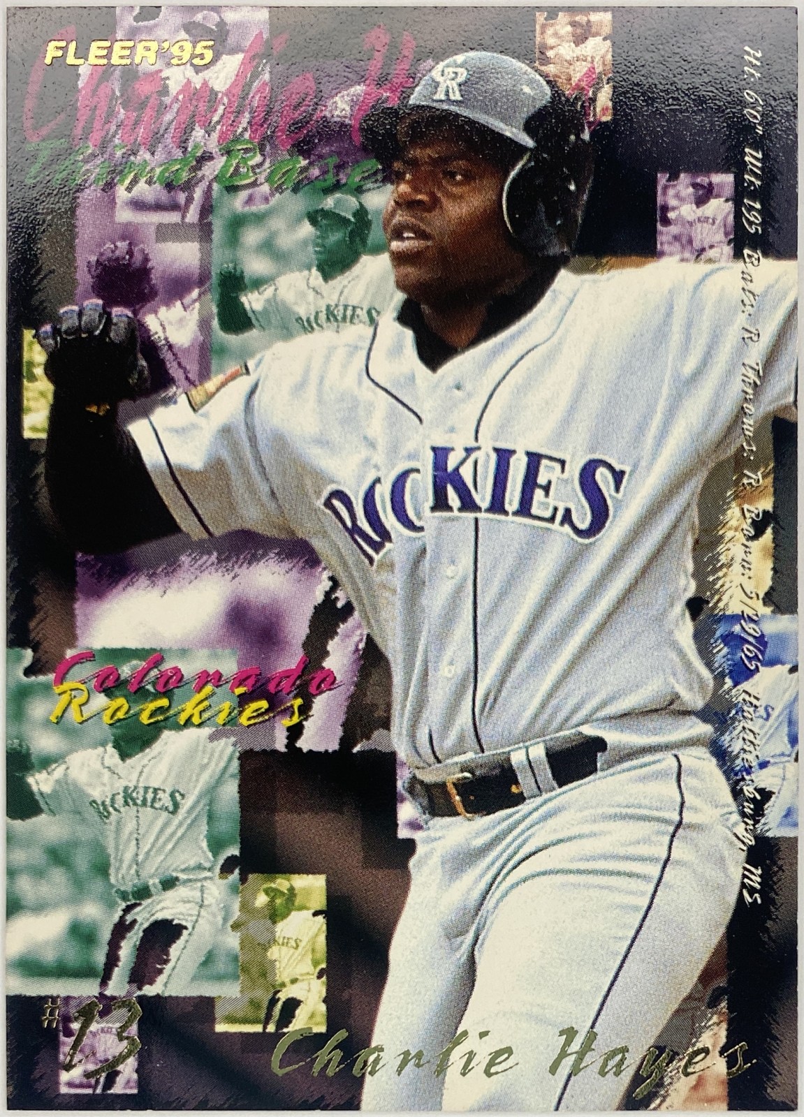 1995 Fleer Charlie Hayes #521 Colorado Rockies front