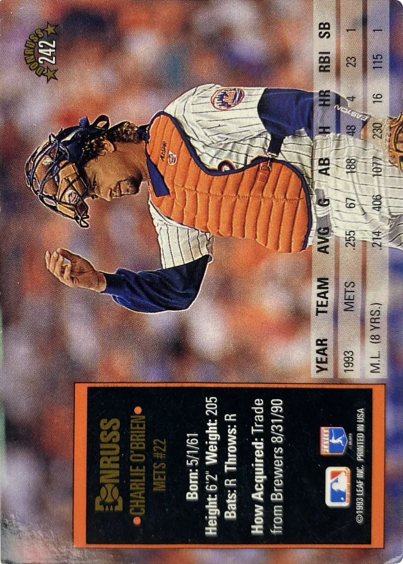 Charlie O'Brien #242, back