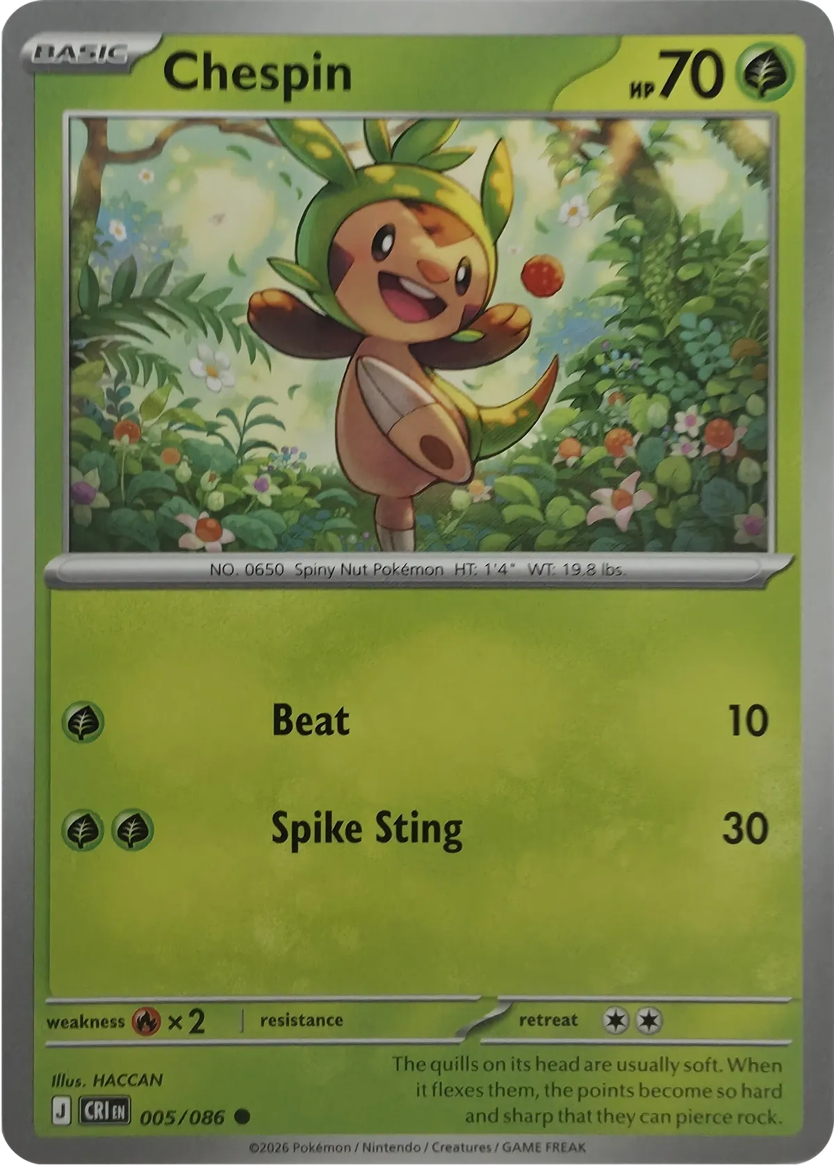 Chespin #005/086, front