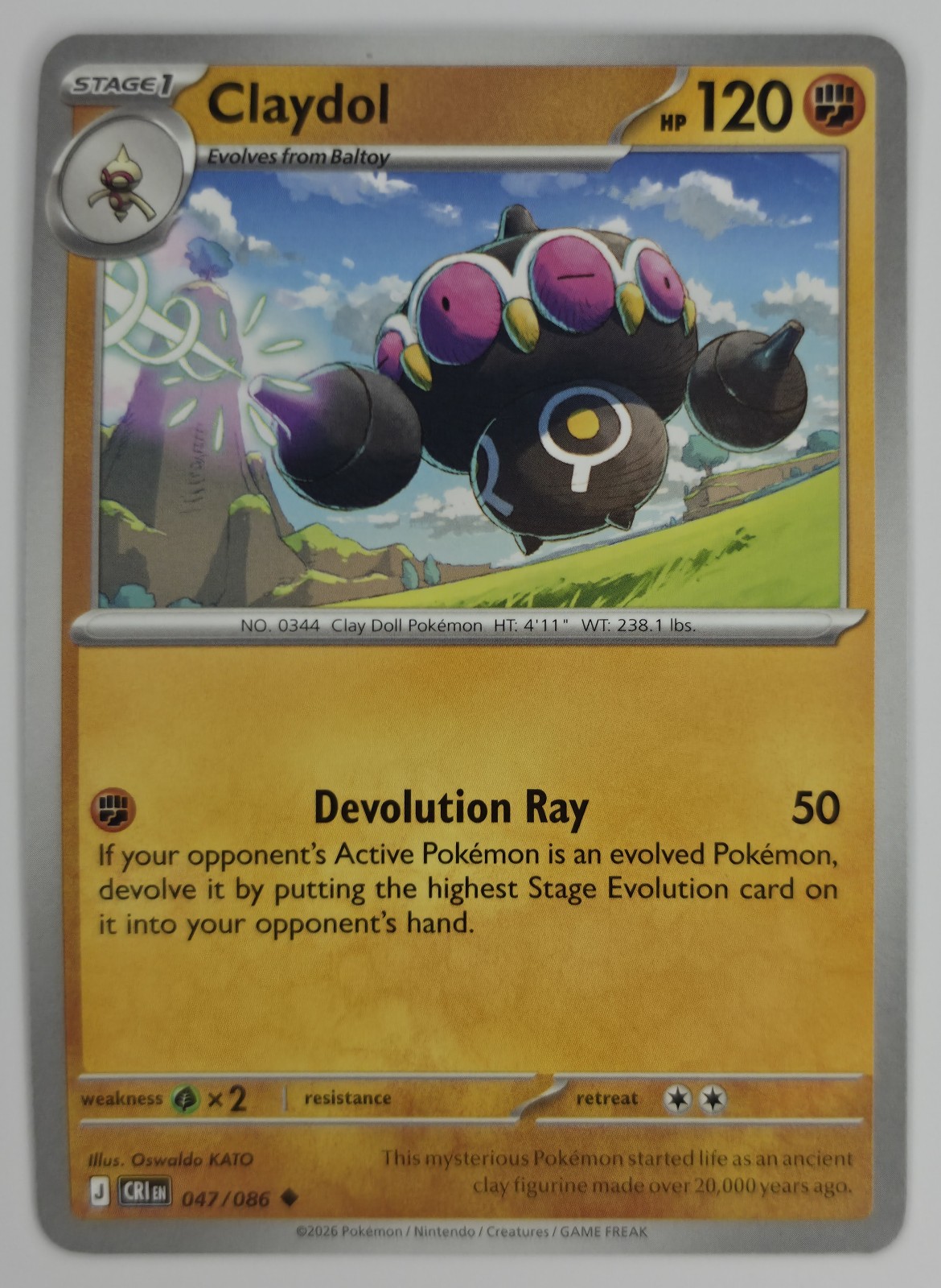 2026 Pokemon Chaos Rising Claydol #047/086 Uncommon front