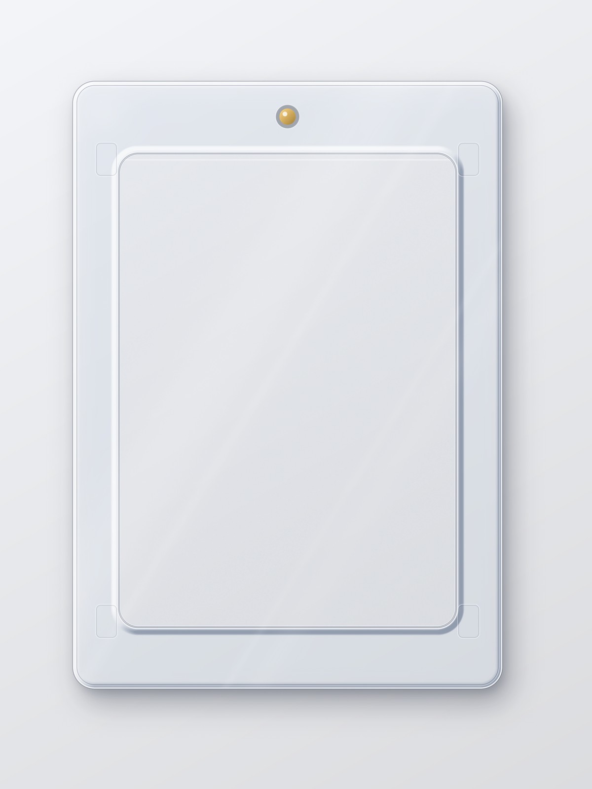 The collector case on its own, front: the clear magnetic holder with the perfect-fit sleeve inside