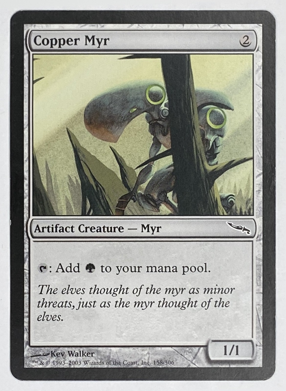 2003 Magic: The Gathering Mirrodin Copper Myr #158/306 Common front