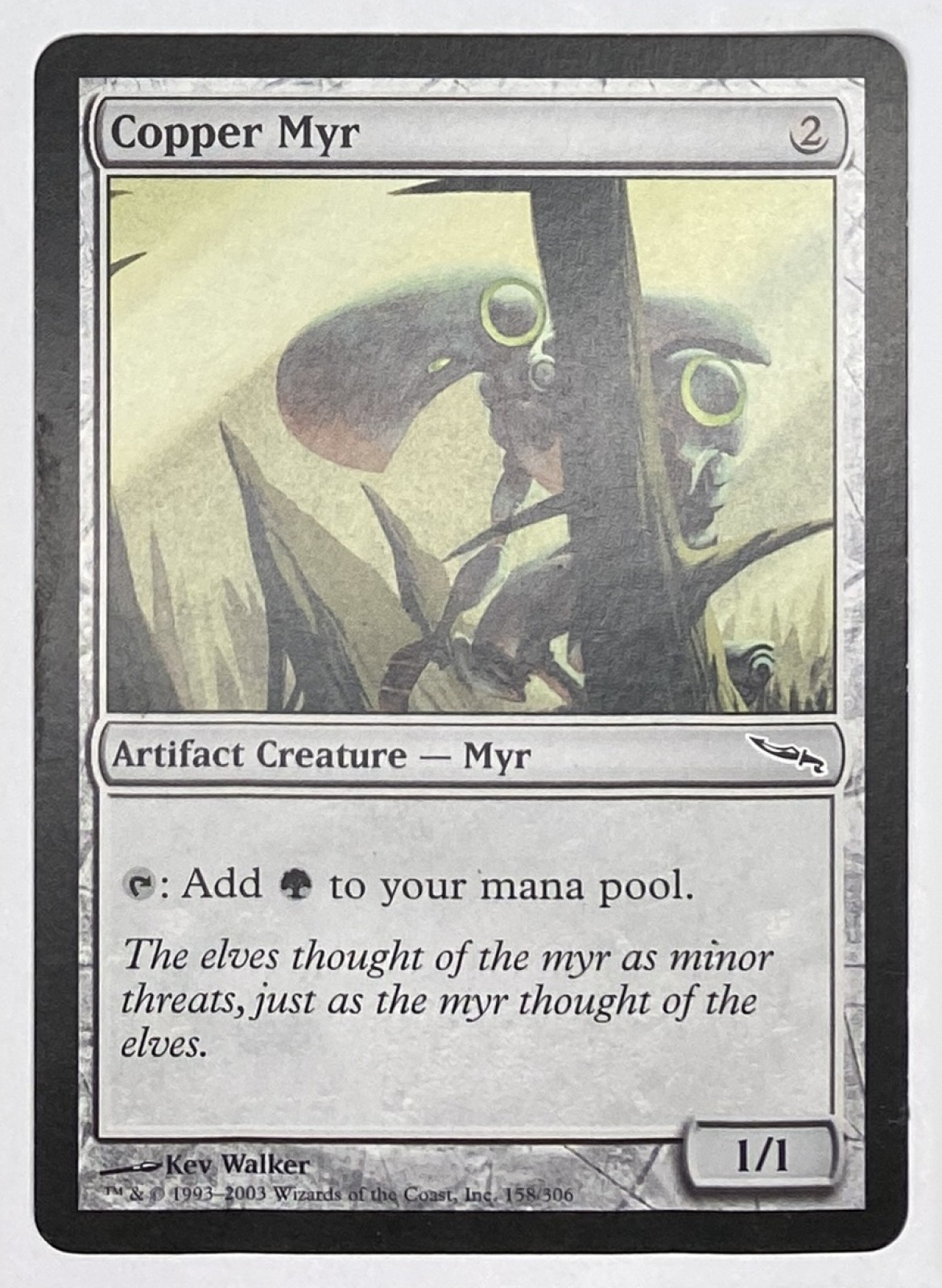 2003 Magic: The Gathering Mirrodin Copper Myr #158/306 Common front