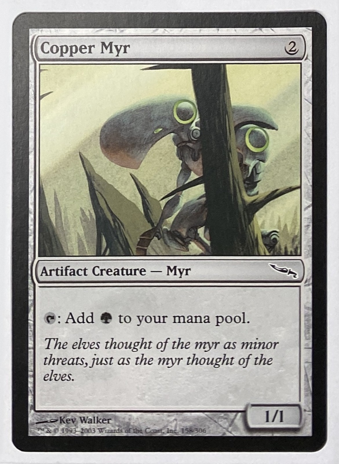 2003 Magic: The Gathering Mirrodin Copper Myr #158/306 Common front