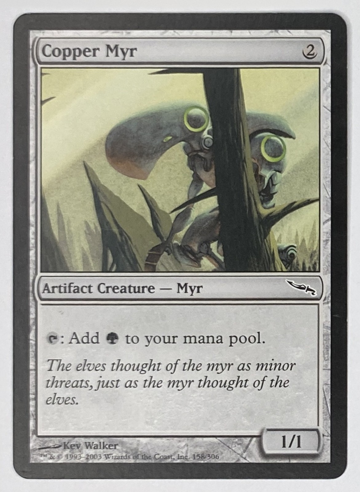 2003 Magic: The Gathering Mirrodin Copper Myr #158/306 Common front