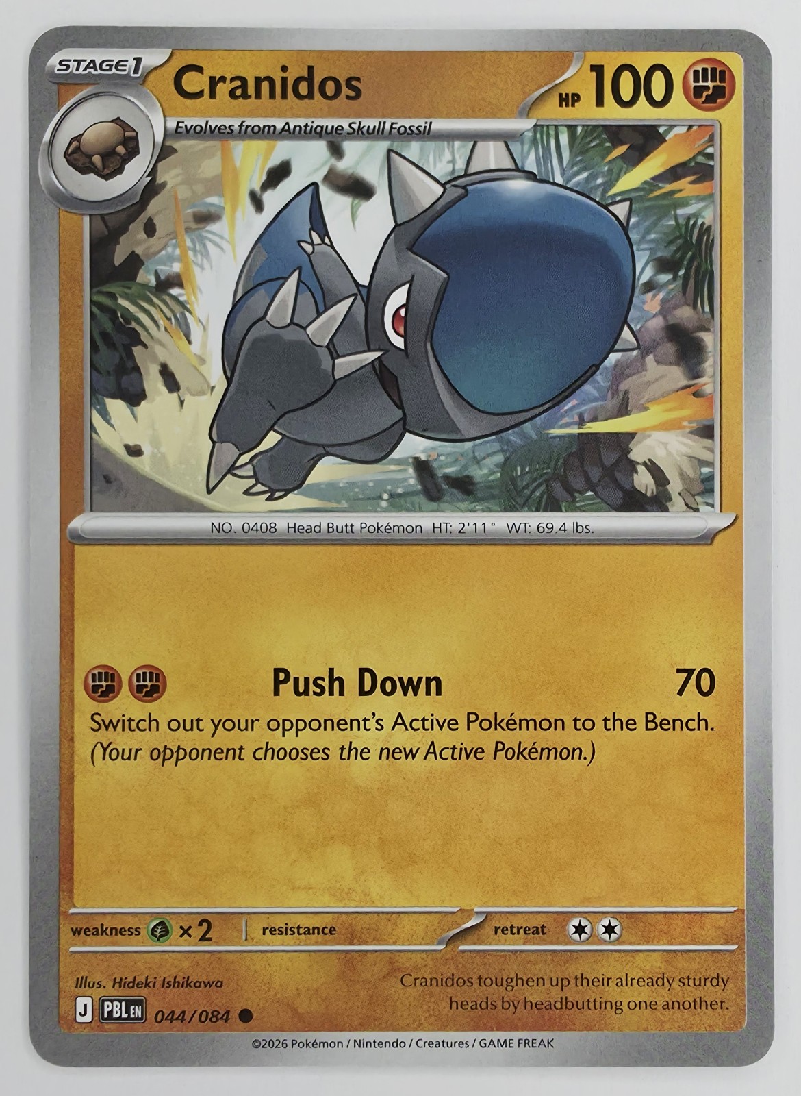 2026 Pokemon Pitch Black Cranidos #044/084 Common front